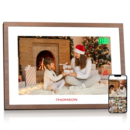 THOMSON 10.1 Inch Digital Picture Frame with 4000mAh Battery, 1280x800 HD IPS Touch Screen Digital Photo Frame with 32 GB, Auto-Rotate, Slideshow, Share Photos/Videos from Phone by App