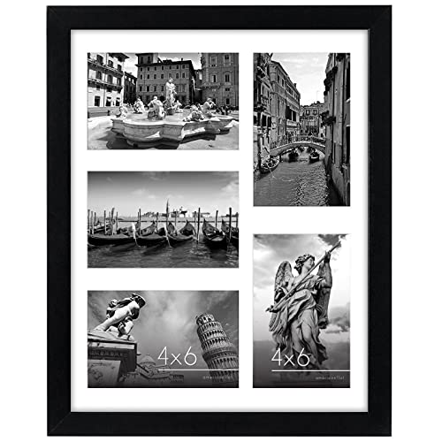 Americanflat 4x6 Collage Picture Frame - Fits 5 - Engineered Wood - Black