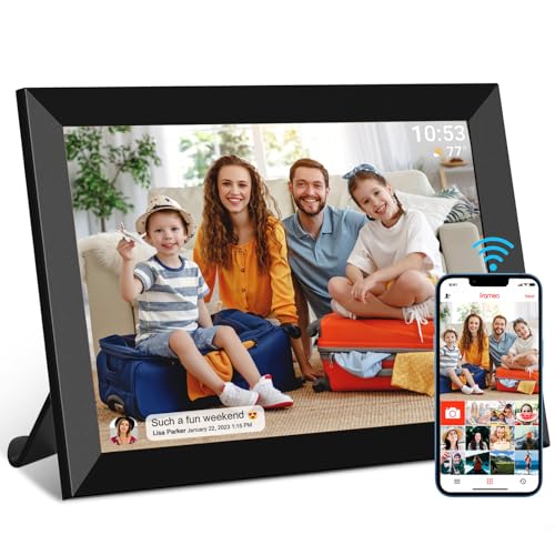32GB FRAMEO 10.1 Inch Smart WiFi Digital Photo Frame 1280x800 IPS LCD Touch Screen, Auto-Rotate Port